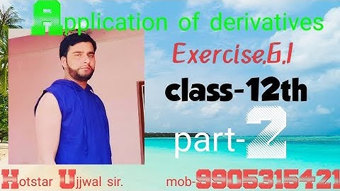 Exercise-6.1 N.C.E.R.T Maths Class-12th Part-2