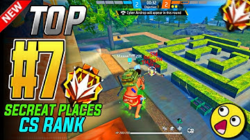 TOP 10 HIDDEN PLACES FOR CS RANK🤫 || Top 10 Hidden Places  Bermuda Map | without friends & gloowall