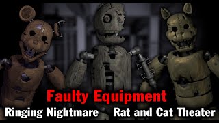 Ringing Nightmare & Rat and Cat Theater with Faulty Equipment | FNAC 2 CN
Pretty fun, def rage inducing tho when you miss the small as phone buttons and rat/penguin blows up your pc
Ringing nightmare is significantly harder than ract imo
In total this took about 2.5 hours of playtime, mostly because i didnt know that old candys sound cue panned for the first 2 hours of playing :skull: Ringing Nightmare & Rat and Cat Theater with Faulty Equipment | FNAC 2 CN