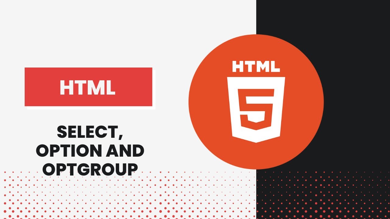 select, option and optgroup in html - YouTube