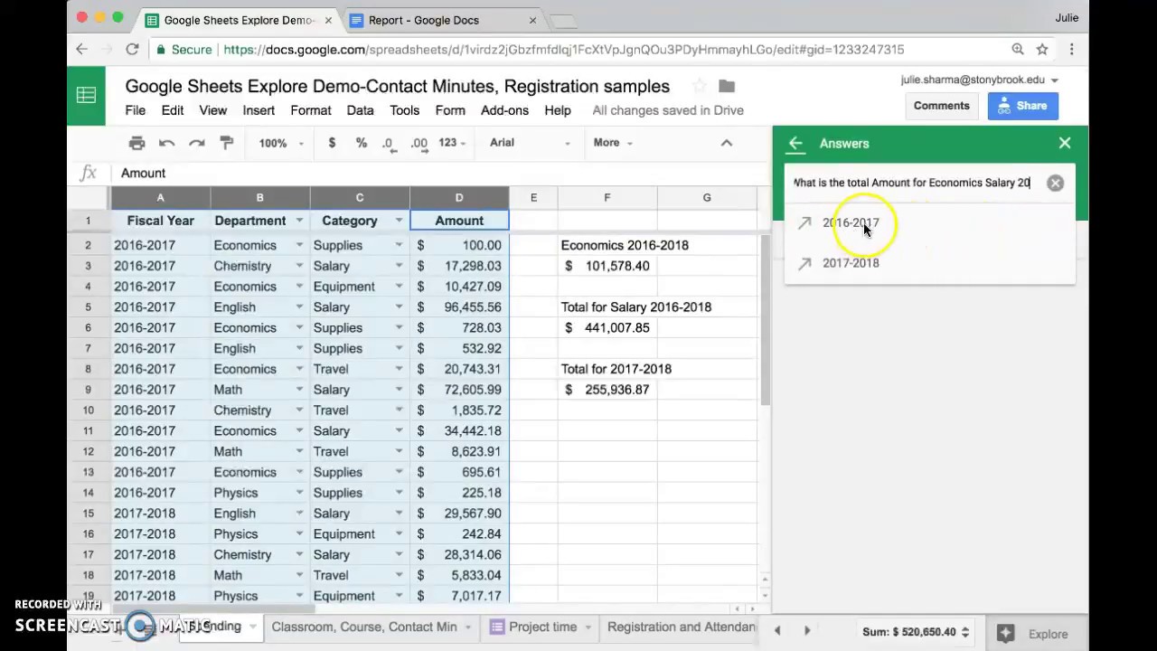 Advanced Questions in Google Sheets Explore - YouTube