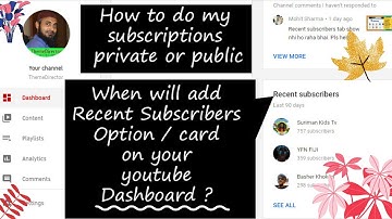 How to change YouTube subscriptions privacy |  When add subscription card on YouTube dashboard 2020?