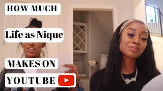 Life as Nique ➜ How much Life as Nique makes on Youtube