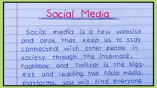 write essay on social media | Social media essay | 100 word paragraph essay on social media