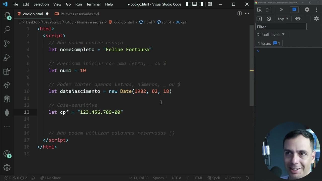 18 - Nomes e regras - JavaScript Básico ao avançado - YouTube
