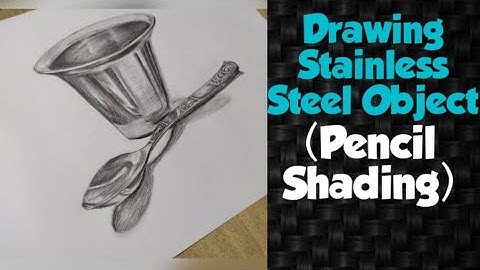 Realistic Drawing Stainless Steel Glass And Spoon With Pencil Shading - 3 Point Perspective