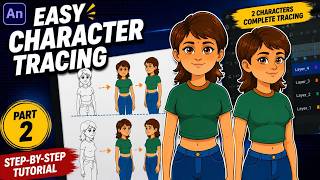 Trace Cartoon Character Step By Step PART-2 | 2D CHARACTER DESIGN | @LearnAnimationHindi