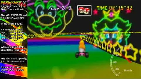 MK64 - former world record on Rainbow Road 3lap - 5'52"22 (NTSC: 4'52"93)
