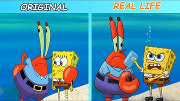 SpongeBob The first anger | SpongeBob Original vs Real life | SpongeBob Animation #spongebob