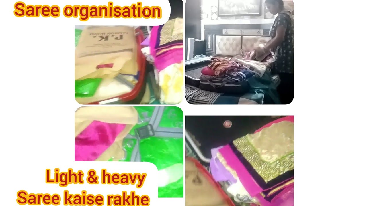 vlogs in spanish Heavy & lightweight Sari kaise organize kre//Aise rakhoge to Sari kharab ni hogi or dhundni ni pdegi