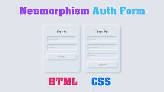Amazing Auth Form Neumorphism style using HTML & CSS tutorial #coding #design #csscoding