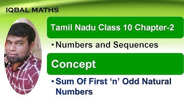 Tamil Nadu Class 10 Maths Sum Of First n Odd Natural Numbers Chapter 2 Numbers and Sequences