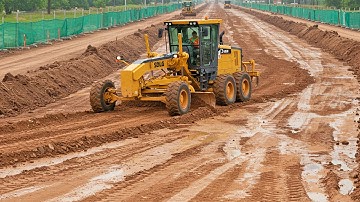 How Roads Are Made: Motor Grader Smooths the Surface Precision Leveling with SDLG Machine
