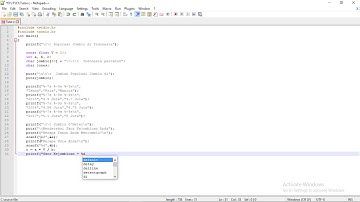 Tutorial Input Output - Notepad++ Bahasa C