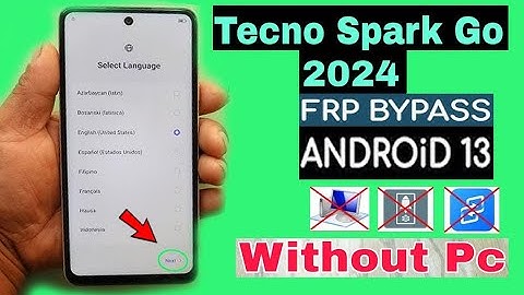 Tecno Spark Go 2024 (BG6) Android 13 Frp Bypass/Unlock Without PC- Without Activity Launcher 2024