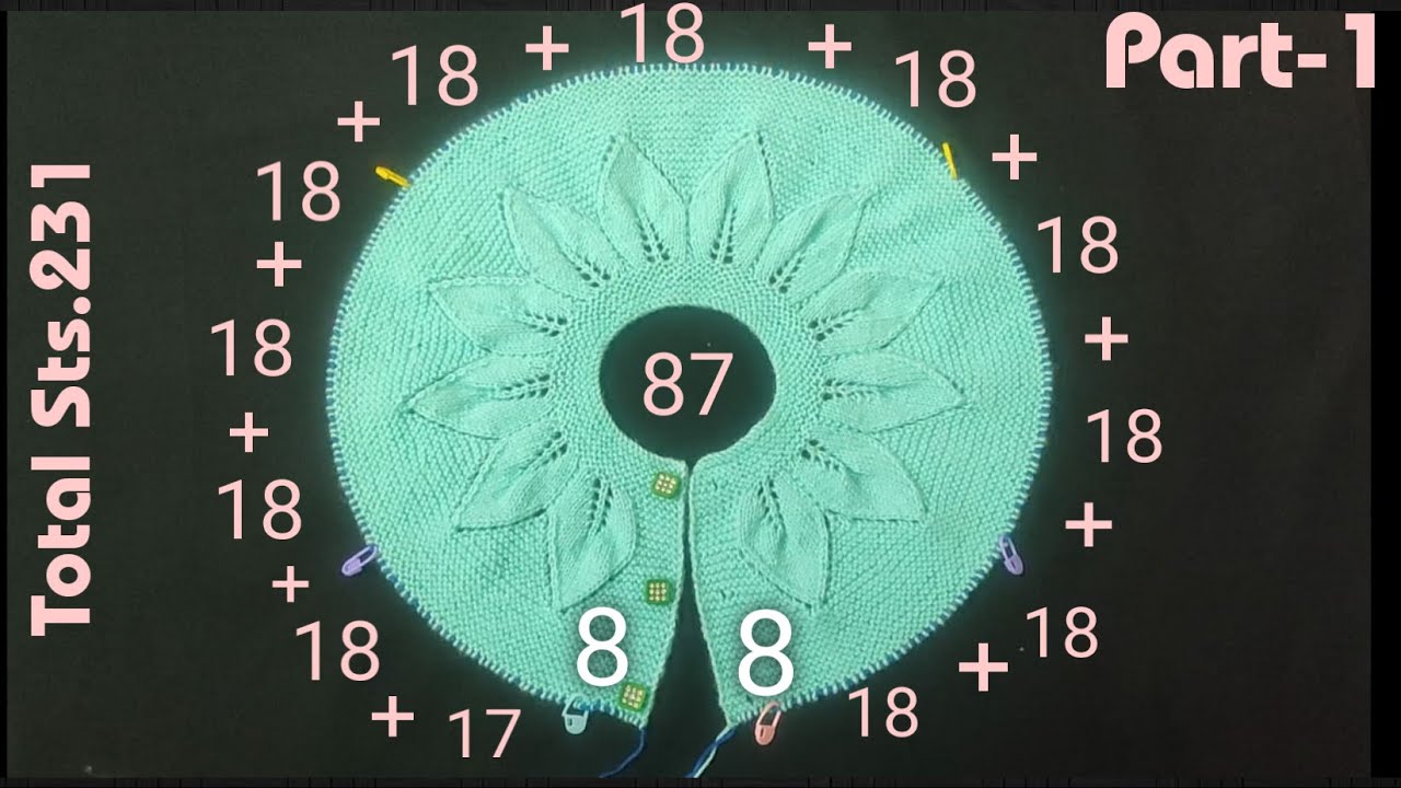 Knitting Designer Baby Cardigan : Step by Step (Part-1) 1-2 yrs Old (Hindi) Jasbir Creations