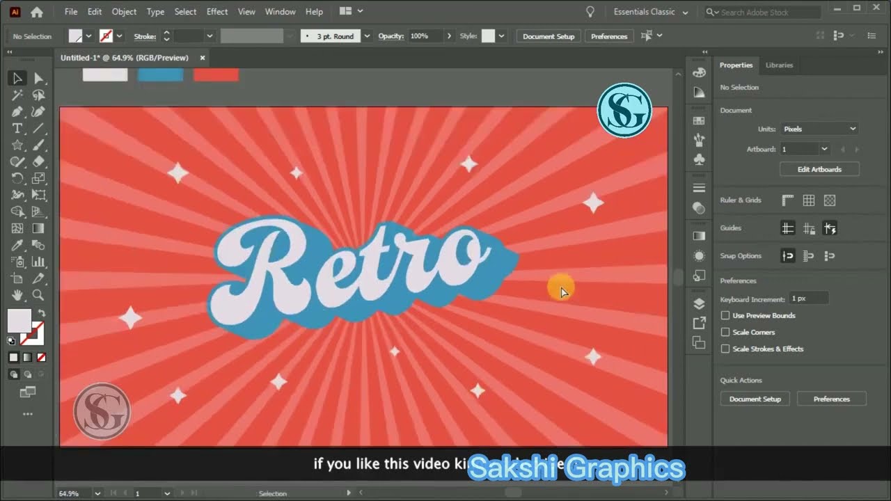 HOW TO CREATE RETRO TEXT AND BACKGROUND IN ILLUSTRATOR II RETRO BACKGROUND II #illustration #retro