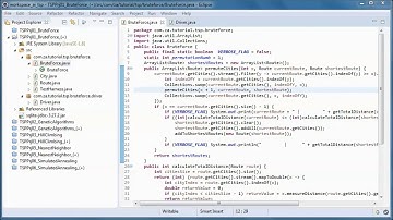 TSP + Brute Force Algorithm + SQLite DB + JAVA