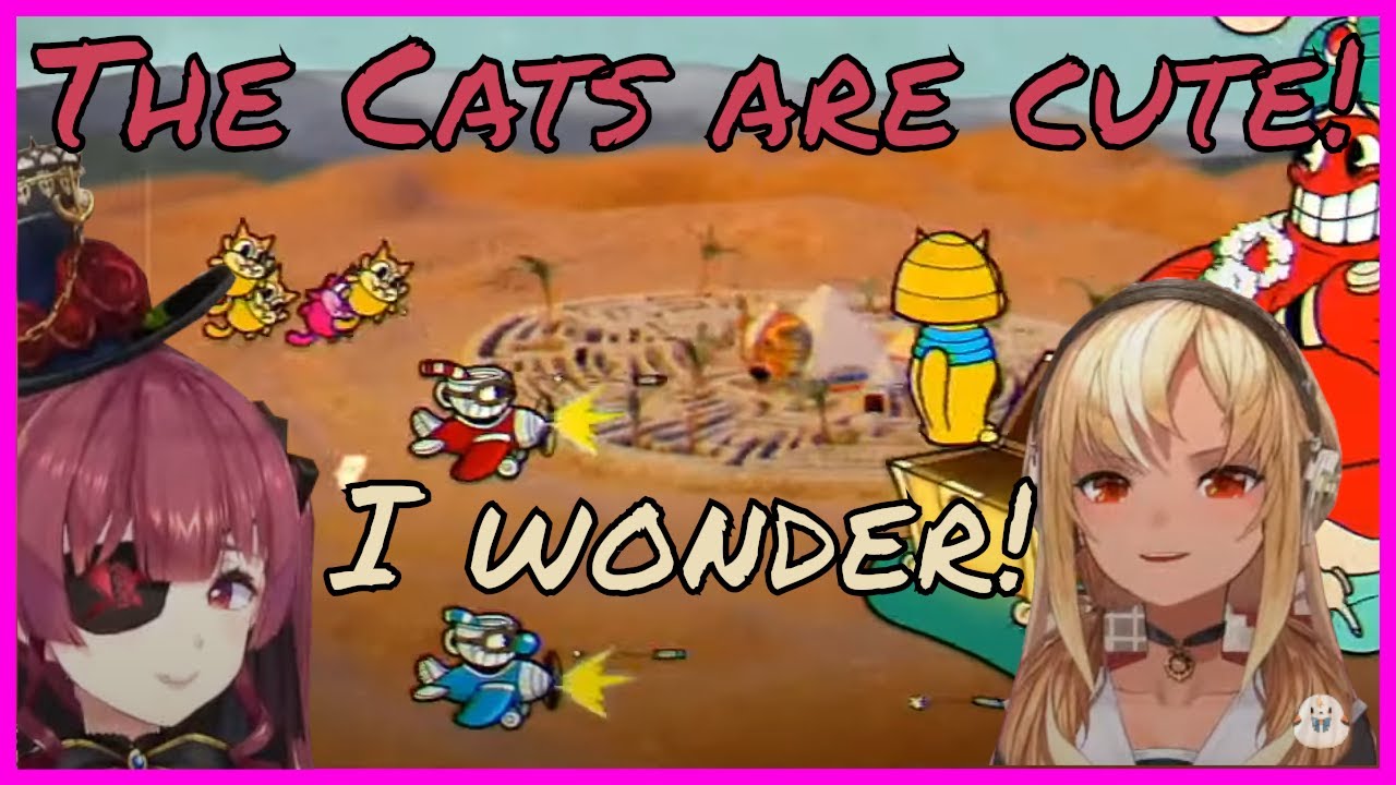 Marine and Flare try to survive Cockroach Cat Bullet Hell [Hololive]