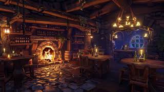 Serene Sanctuary | Cozy Medieval Tavern Ambiance with Rain and Thunder ASMR for Deep Sleep
