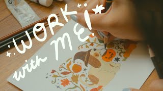 What I Do in a Week as a Full Time Illustrator✨ Client Projects, Painting Cozy Art Vlog