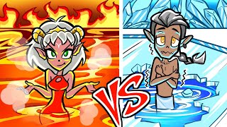 Hot vs Cold Pool Challenge! Fire and Icy Relationships by Teen-W
