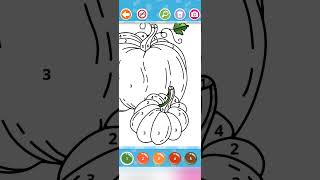 🎃 Pumpkin Color by Numbers Game - Fruits and Vegetables Coloring Walkthrough