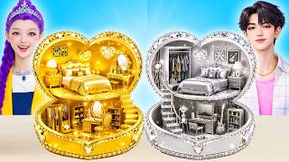Gold Vs Silver Room Makeover | One Color Challenge by BOBAPIC