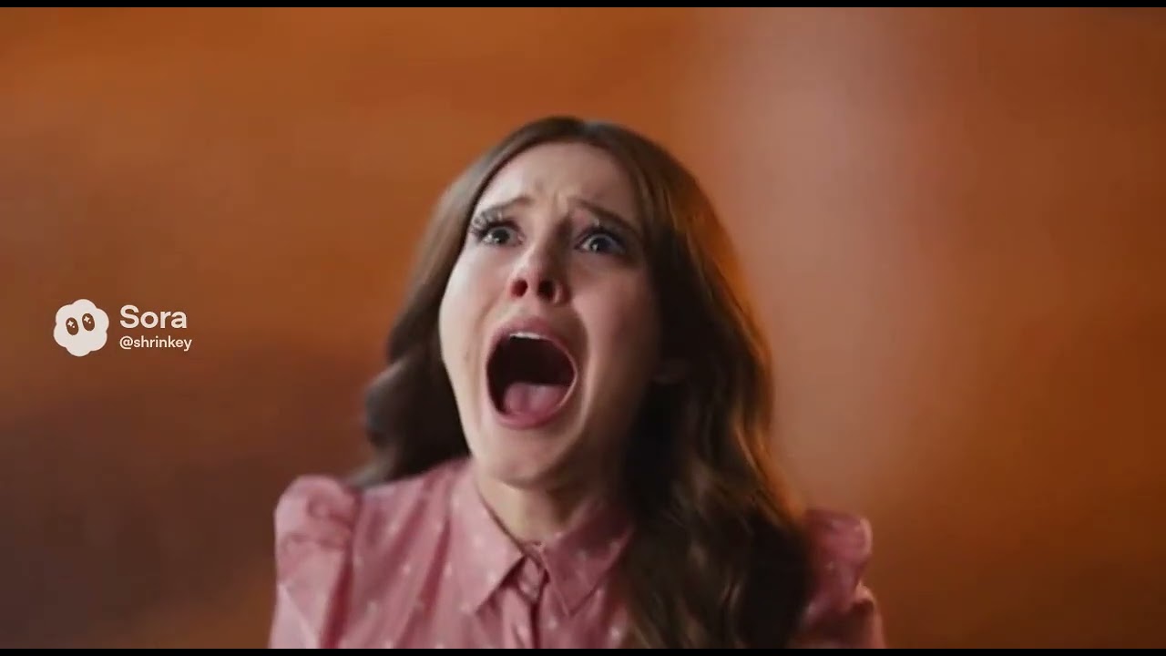 A woman accidentally shrinks herself with a shrink ray (sora ai)