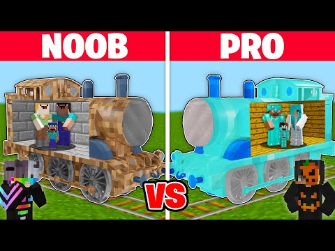 NOOB vs PRO: EN GÜVENLİKLİ AİLE TREN EVİ YAPI KAPIŞMASI! - Minecraft