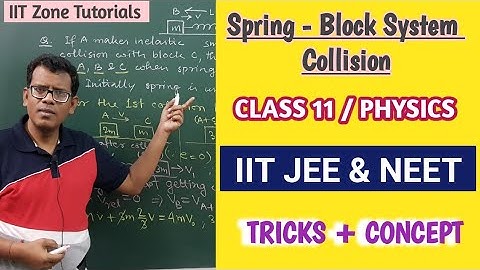 Collision/C.M. (11)| Class 11 PHYSICS,  Spring-Block Collision, IIT JEE, NEET, JEE MAIN. TRICK