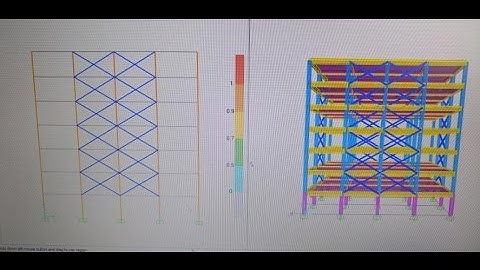 static analysis of G+6 building with cross bracing by SAP2000