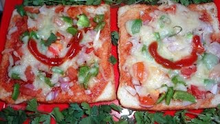 Bread pizza recipeingredients:1. 2 slices of bread2. /mozzarella
cheese3. sauces (red chilly and tomato)4. chopped
vegetablesprocedure:step1: apply red...