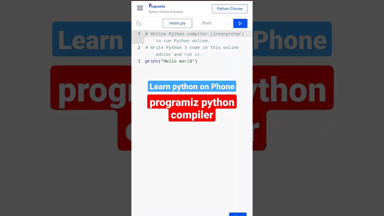 Programiz Online Interpreter for Python
