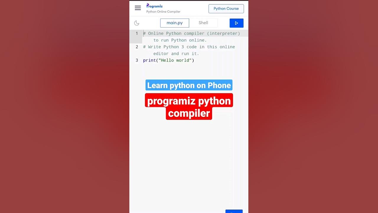 Programiz Online Interpreter for Python