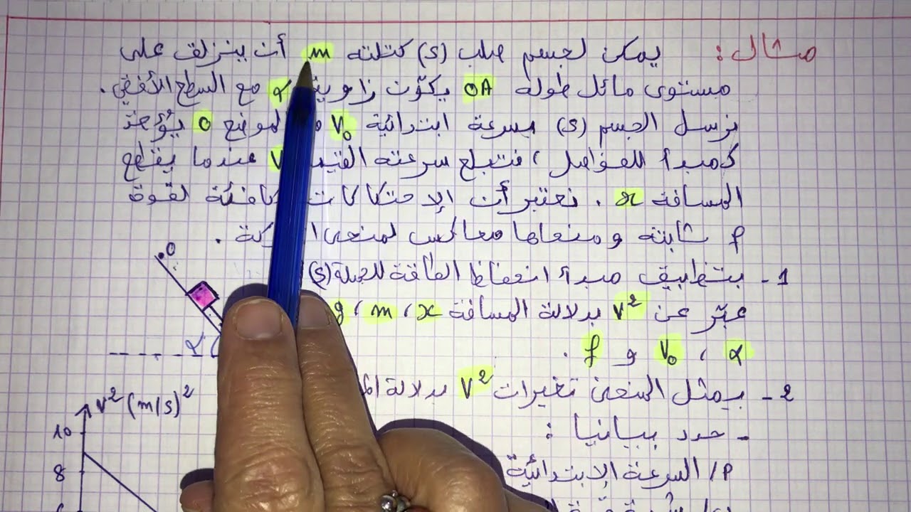 فيزياء سنة 2ثانوي:تعيين الميل/العبارة البيانية/العبارة الرياضية/تعيين قوة الاحتكاك بيانيا ☺️