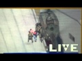 陸上自衛隊ヘリ 片足掛けホバリングでの救出シーン UH-1J 　茨城 常総市 鬼怒川決壊