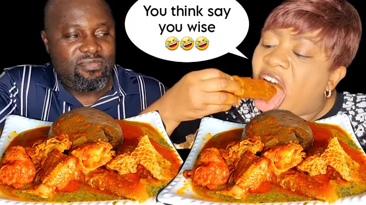 Asmr DUMB Eating  Challenge and Brown Amala Fufu with Slimy Ewdu Stew Assorted Meat Mukbang