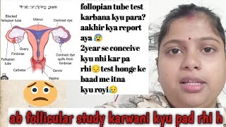 Pcod kese hua//follopian tube test? follicular study🫤 rhi h ab do saal se conceive kyu nhi hua