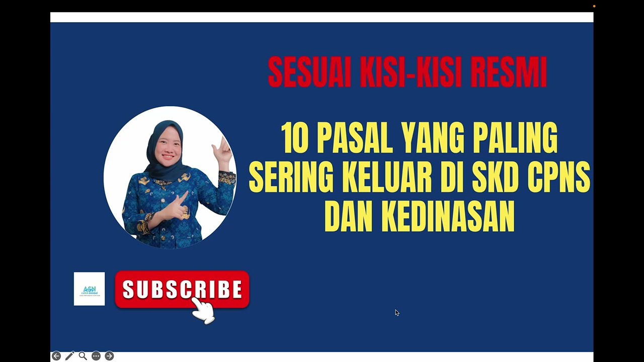 10 PASAL YANG SERING KELUAR DI SKD CPNS DAN KEDINASAN 2026