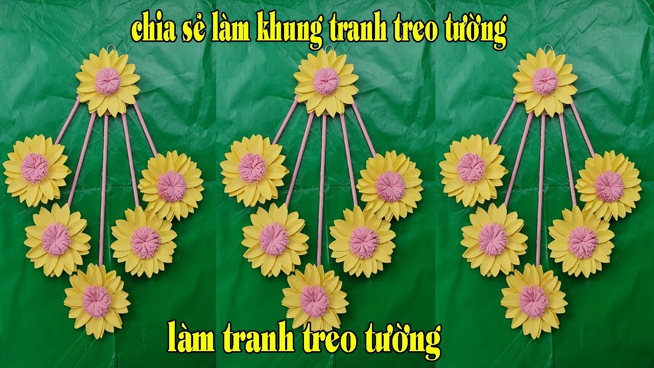 chia sẻ làm khung tranh treo tường độc đáo từ giấy màu... - youtube