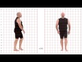 Larger male standard walk  grid overlay animation reference body mechanics