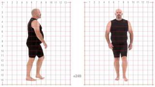 Larger Male Standard Walk - Grid Overlay Animation Reference Body Mechanics