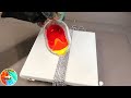 Chain pull painting - Stack the red colors - Acrylic pouring - fluidcomet