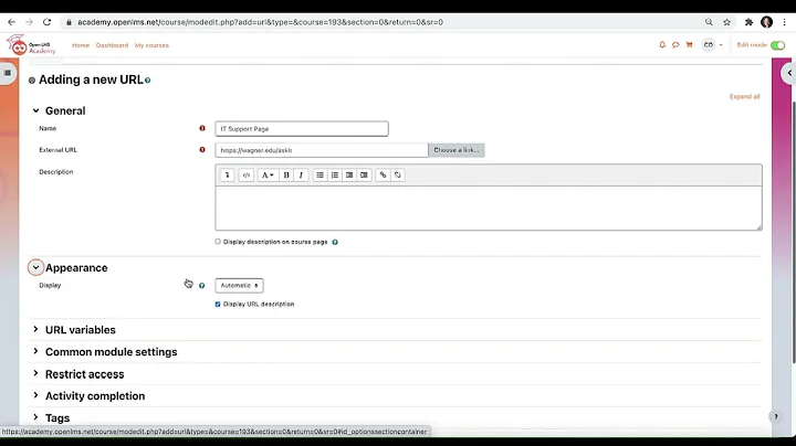 Moodle 4.0 Tutorial Videos-How to Use the URL Resource
