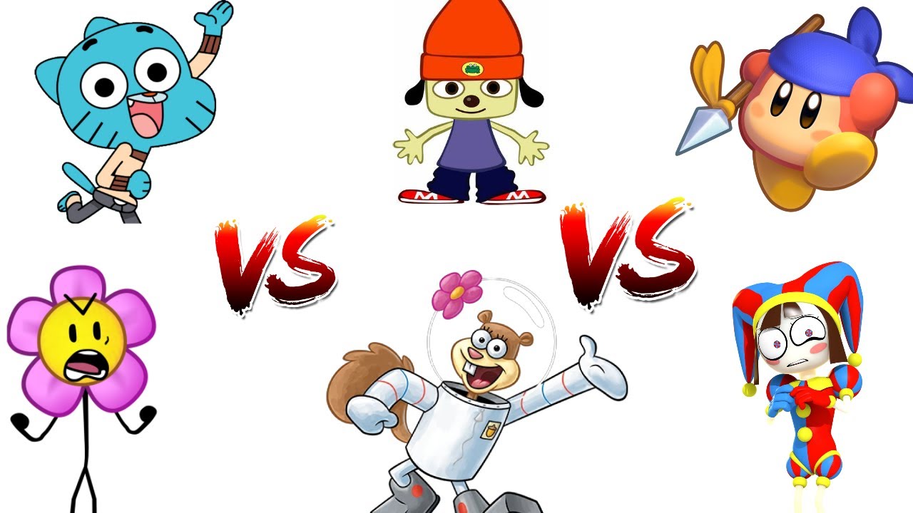super smash bros cmc v8- gumball e flower vs parappa the rapper e sandy ...
