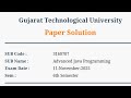 3160707 : ADVANCE JAVA PROGRAMMING | WINTER 2025 PAPER SOLUTION | GTU | Computer Science Engineering