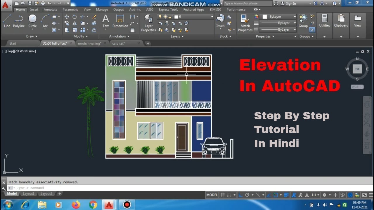 [ COMPLETE ] ELEVATION in AutoCAD in Hindi | AutoCAD Tutorial for ...
