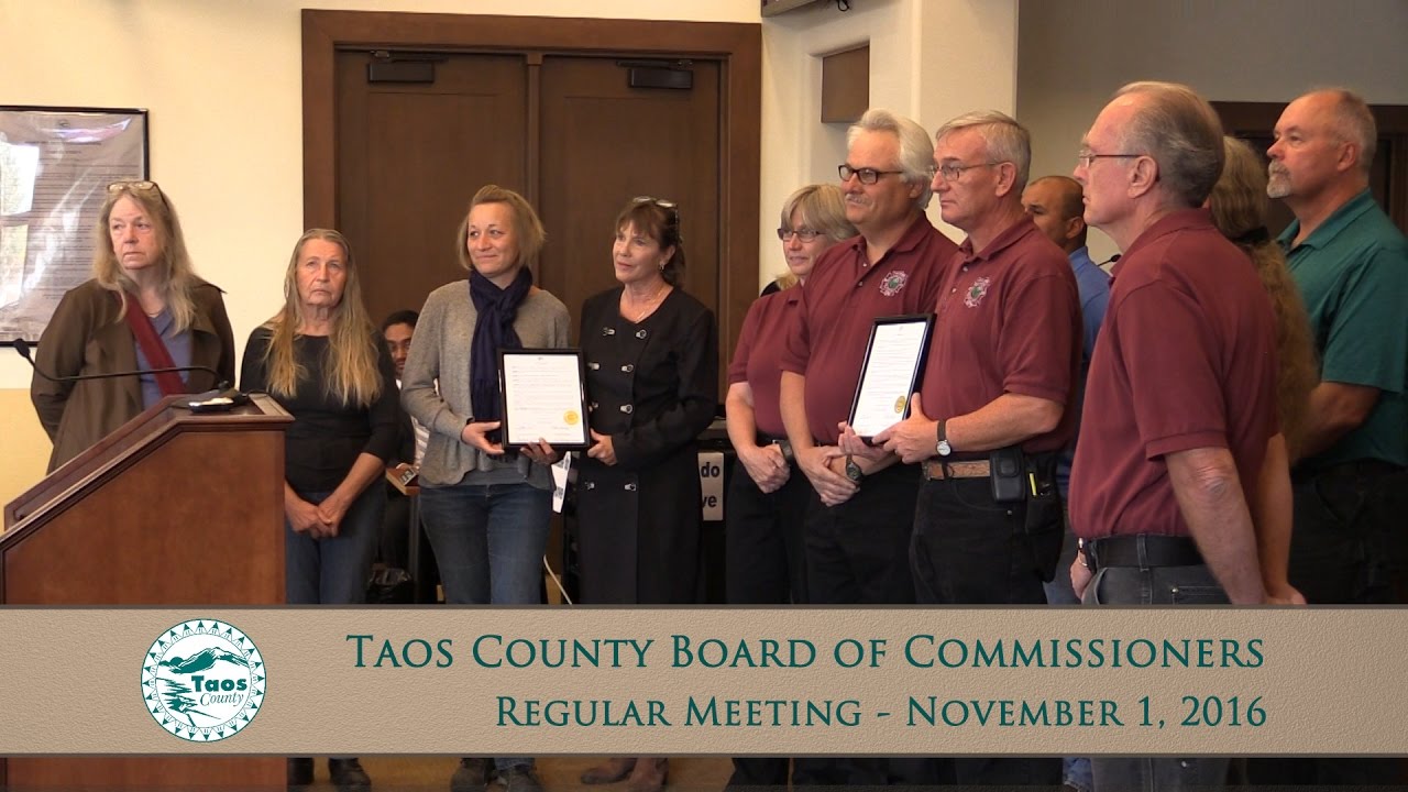 Taos County Board Of Commissioners, Regular Meeting Nov. 1, 2016