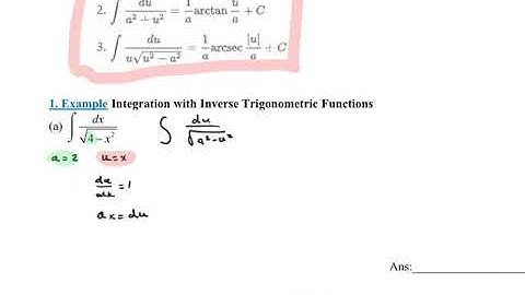 5.8 Inverse Trigonometric Functions- Integration-1